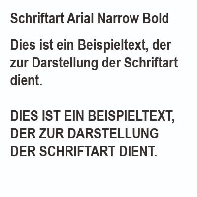 Arial Narrow Bold Beispiel